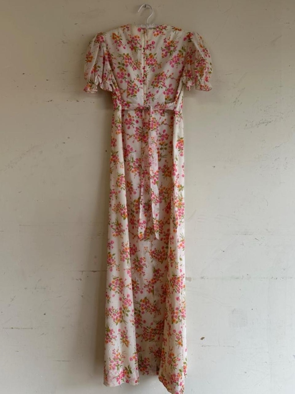 Vintage 70s boho floral puff sleeve maxi dress - Picture 6 of 8